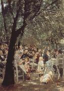 Max Liebermann Munich Beer Garden oil painting